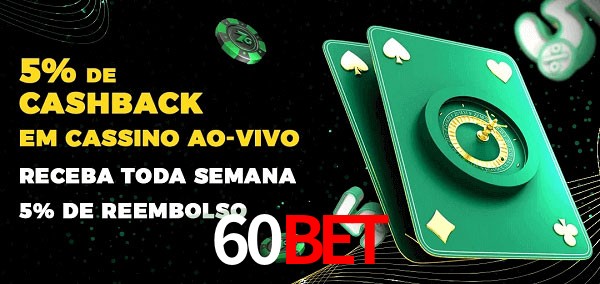Promoções do cassino ao Vivo 60bet